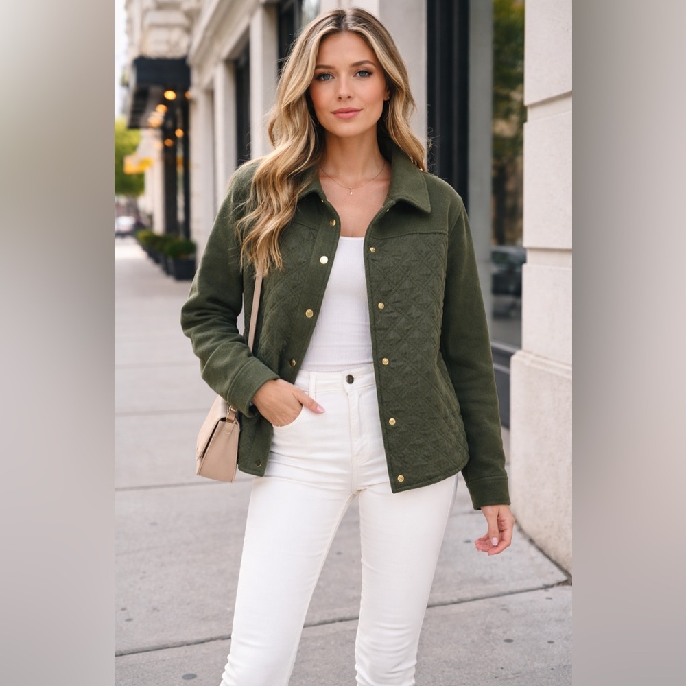 Isaac Mizrahi Women’s‎ Olive Quilted Jacket